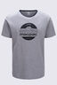 Macpac Retro Fairtrade Organic Cotton Tee — Men's, Grey Marle/Black, hi-res