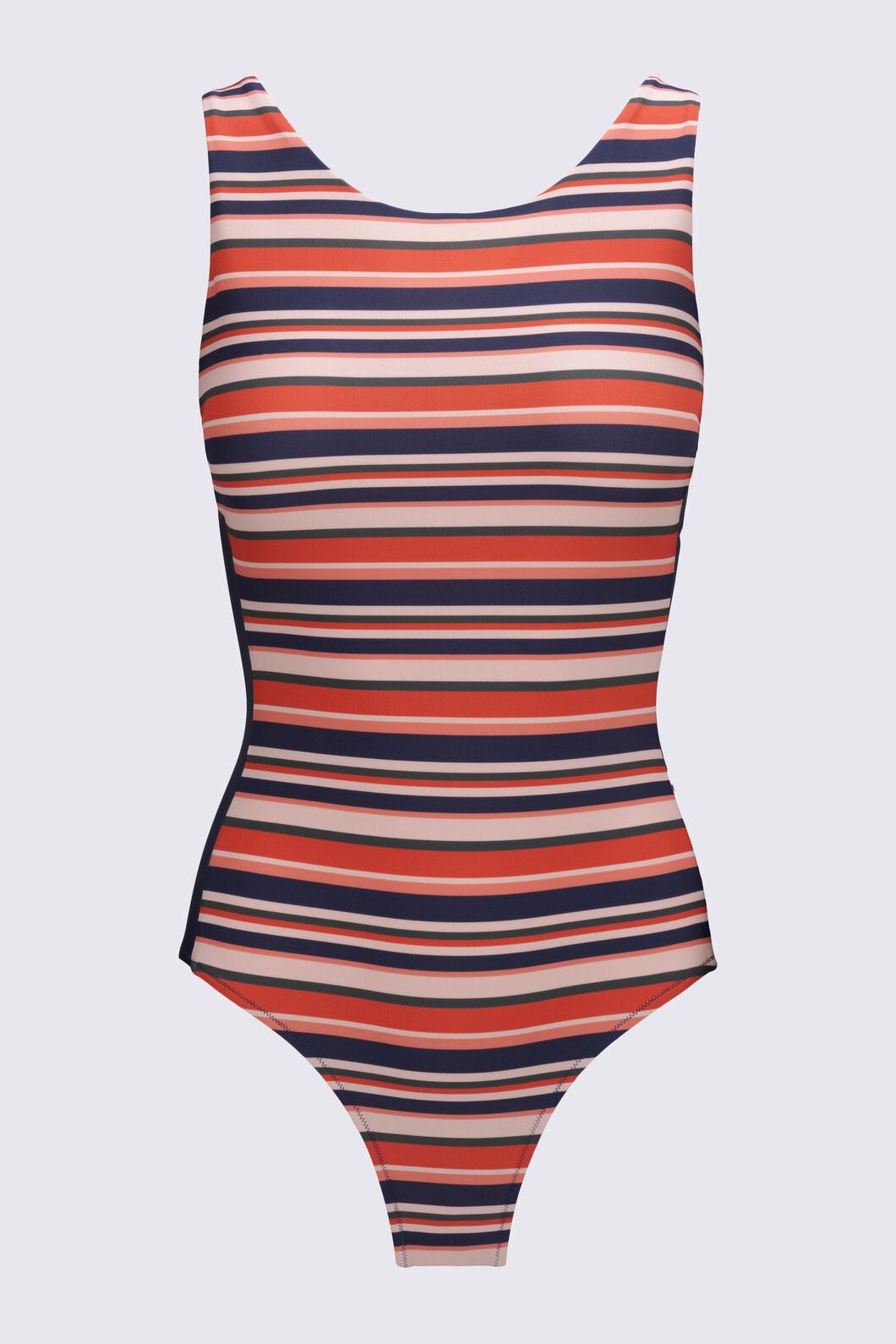 Macpac Women's Southshore Active One Piece Swimsuit, Sienna Stripe, hi-res