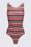 Macpac Women's Southshore Active One Piece Swimsuit, Sienna Stripe, hi-res