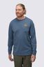 Macpac Men's Vintage Embroidered Fairtrade Organic Cotton Long Sleeve T-Shirt, Bering Sea, hi-res
