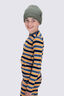 Macpac Kids' 220 Merino Long Sleeve Top, Bering Sea/Flame Orange Stripe, hi-res