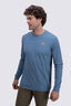 Macpac Men's Kahurangi NP Fairtrade Organic Cotton Long Sleeve T-Shirt, Captains Blue, hi-res