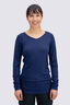 Macpac Women's 150 Merino V-Neck Top, Naval Academy, hi-res