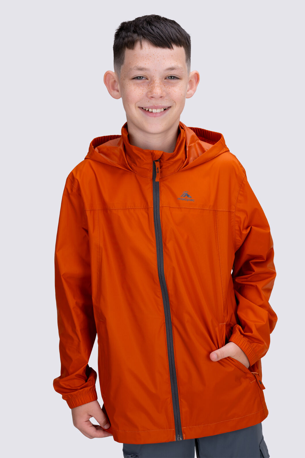 Macpac Kids' Pack-It Jacket, Rust, hi-res