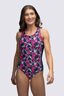 Macpac Women's Southshore Active One Piece Swimsuit, Deep Teal Shatter, hi-res