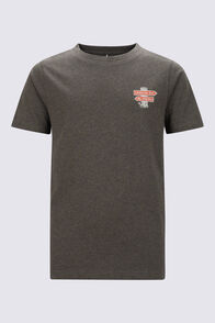 Macpac Kids' Cameron Hut Fairtrade Organic Cotton Short Sleeve T-Shirt, Forest Night Marle, hi-res