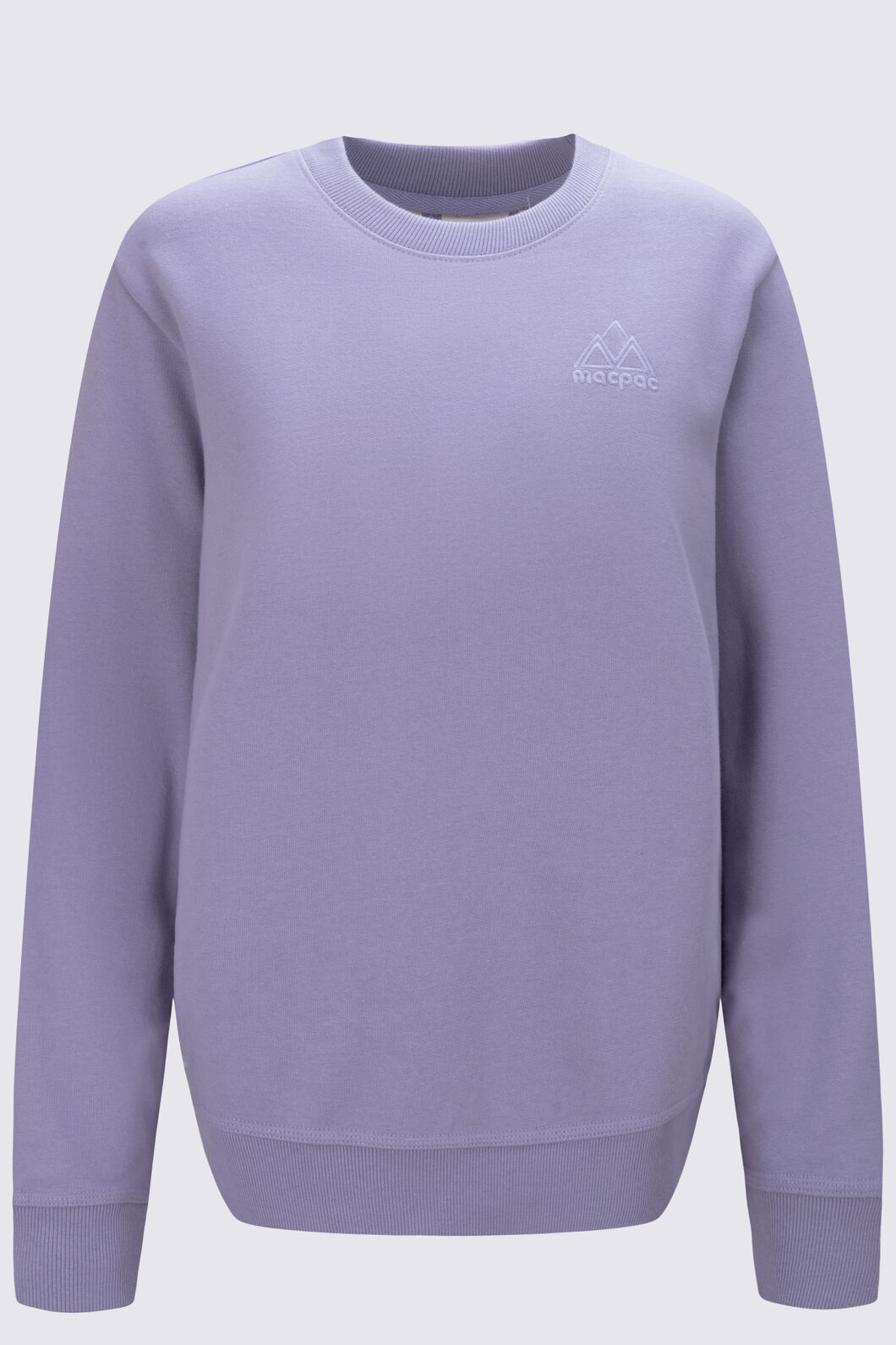 Macpac Women's Vintage Heavyweight Fairtrade Organic Cotton Crew, Lavender Grey, hi-res