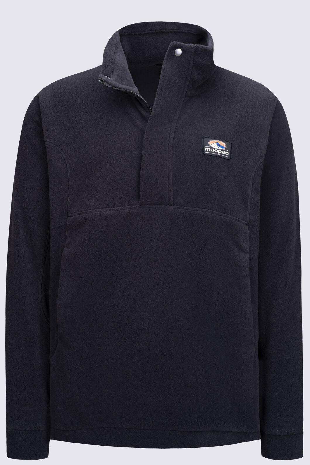 Macpac Men's Heritage Fleece Pullover, Black, hi-res