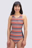 Macpac Women's Southshore Active One Piece Swimsuit, Sienna Stripe, hi-res