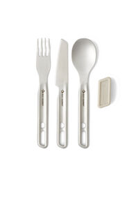 Sea to Summit Detour Stainless Steel Cutlery Set &mdash; 3 Piece, Steel/Laurel Wreath, hi-res