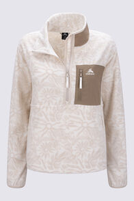 Macpac Women's Kindling Fleece Pullover, Coconut Milk Print, hi-res