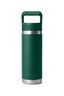 YETI® Rambler® Bottle with Straw Cap — 18 oz, Black Forest Green, hi-res