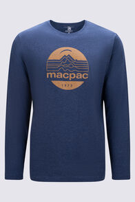 Macpac Men's Retro Graphic Long Sleeve T-Shirt, Oceana Marle, hi-res