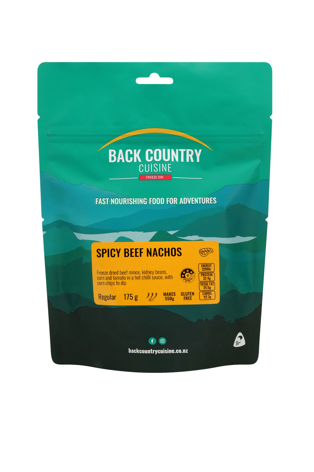 Back Country Cuisine Spicy Beef Nachos &mdash;175 g, Green, hi-res