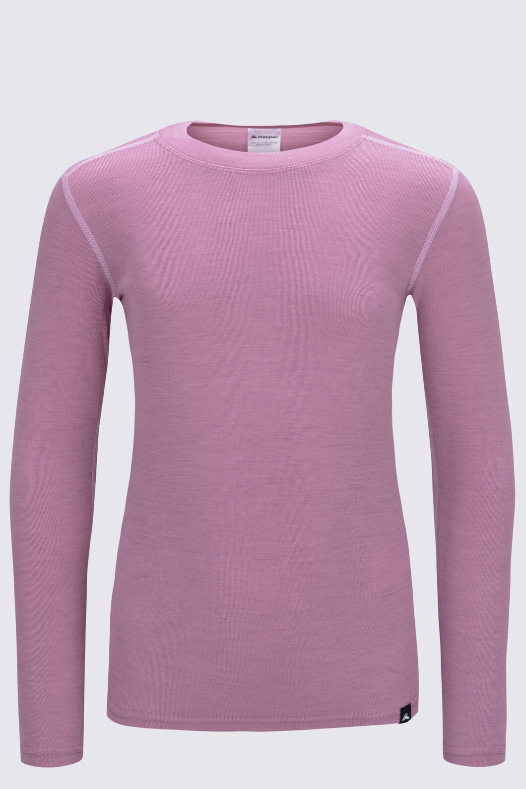 Macpac Kids' 220 Merino Long Sleeve Top, Lilas, hi-res