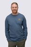 Macpac Men's Vintage Embroidered Fairtrade Organic Cotton Long Sleeve T-Shirt, Bering Sea, hi-res