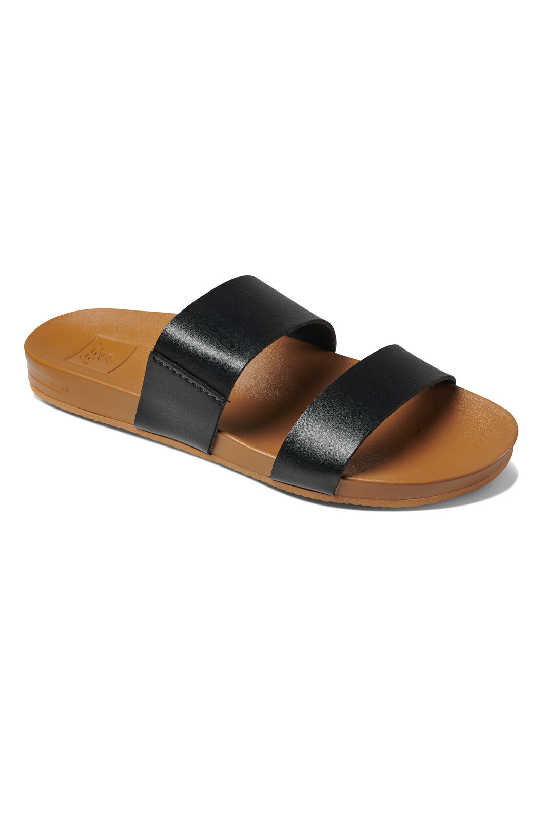 REEF&reg; Women's Cushion Vista Slides, Black/Natural, hi-res