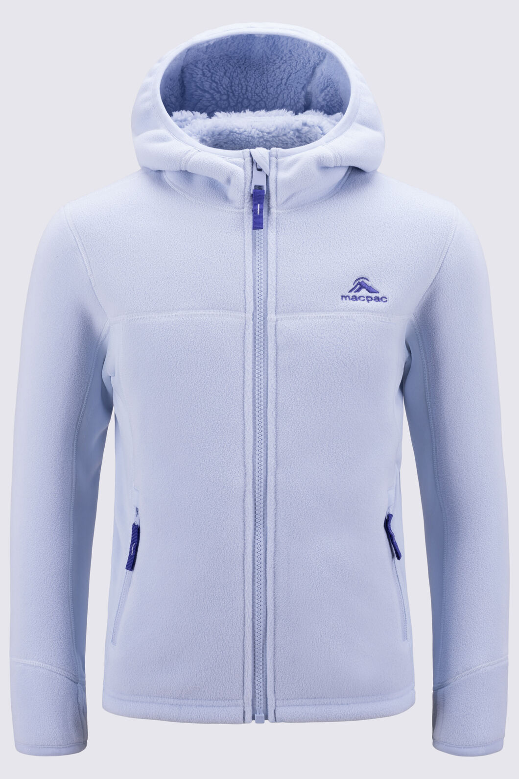 Macpac Kids' Mini Mountain Fleece Hoodie, Xenon Blue, hi-res