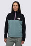 Macpac Women&rsquo;s Heritage Fleece Pullover, Black/North Atlantic, hi-res