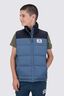 Macpac Kids' Halo Down Vest, Black/Bering Sea, hi-res