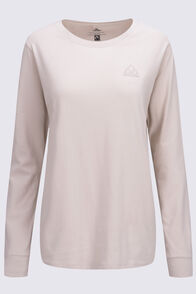 Macpac Women's Vintage Embroidered Fairtrade Organic Cotton Long Sleeve T-Shirt, French Oak, hi-res