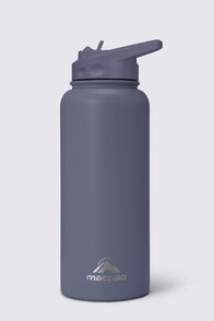 Macpac Insulated Wide Mouth Bottle with Straw Lid — 1L, Slate Grey, hi-res