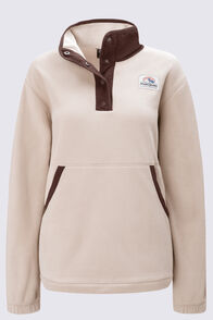 Macpac Women's Heritage Snap Fleece Pullover, FEATHER GREY, hi-res