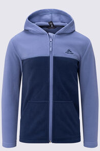 Macpac Kids' Ruru Fleece Jacket, Blue Ice/Navy Iris, hi-res