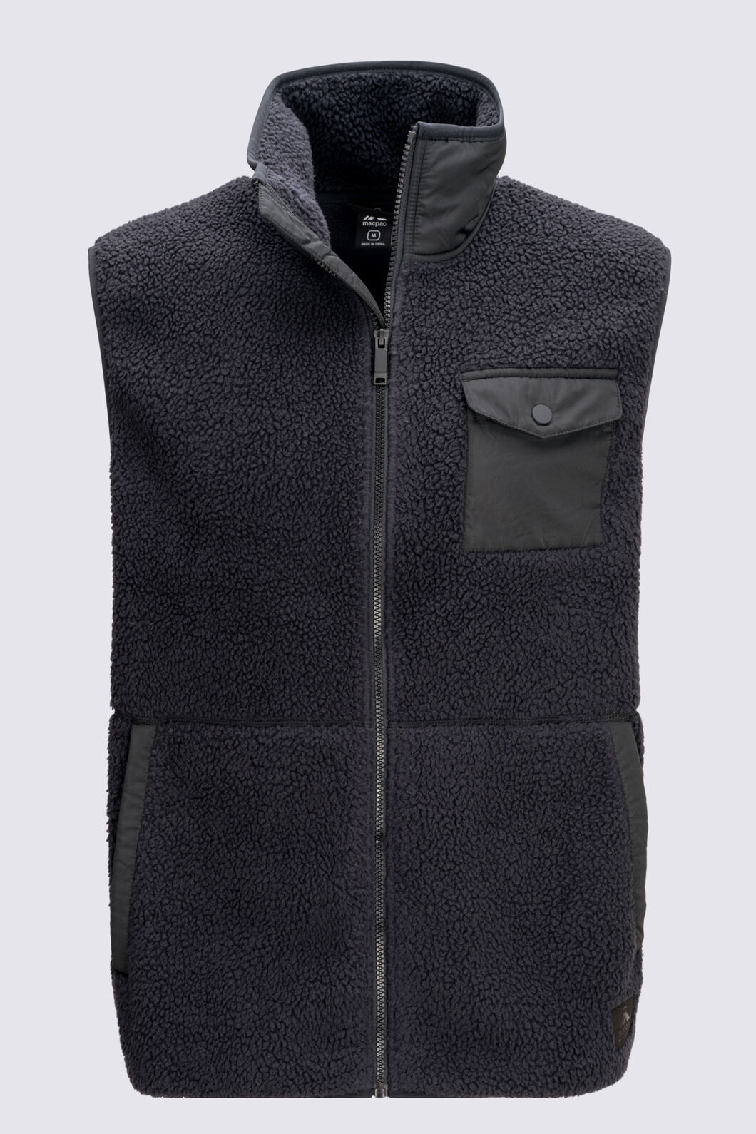 Macpac Men's Hawea Fleece Vest, Black/Black, hi-res