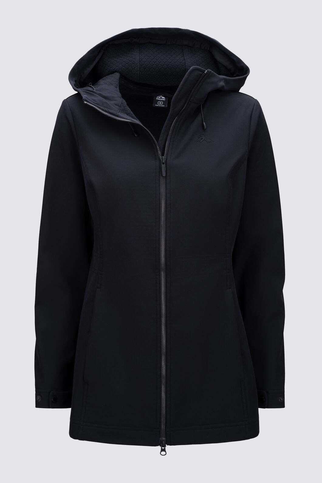 Macpac Women's Chord Long Coat, Black, hi-res