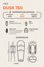 Macpac Large Dusk 750 Down Sleeping Bag (-10&deg;C), Fig, hi-res