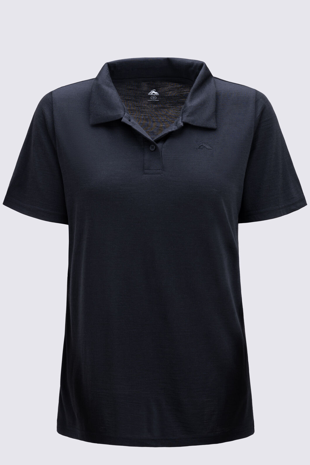 Macpac Women's Venture Merino Blend Polo, Black, hi-res