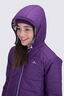 Macpac Kids' Pulsar Alpha Hooded Insulated Jacket, Plum/Print, hi-res