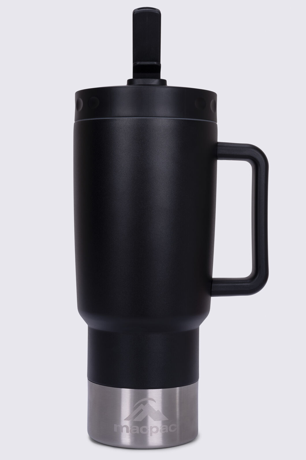 Macpac Insulated Travel Tumbler with Straw Lid — 880ml, Black, hi-res
