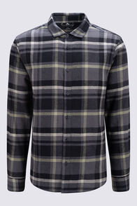 Macpac Men's Sutherland Slim Flannel Shirt, Asphalt Plaid, hi-res