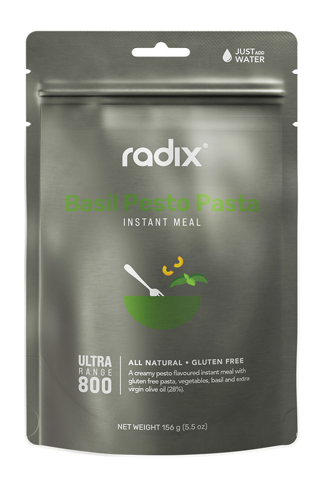Radix Nutrition Ultra 800kcal Meal Basil Pesto 156g, Grey, hi-res