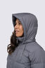 Macpac Women's Aurora Long Hooded Down Coat, Rabbit, hi-res