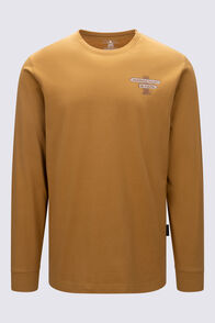 Macpac Men's Waihohonu Hut Fairtrade Organic Cotton Long Sleeve T-Shirt, Medal Bronze, hi-res