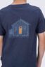 Macpac Kids' Cameron Hut Fairtrade Organic Cotton Short Sleeve T-Shirt, Navy Marle, hi-res