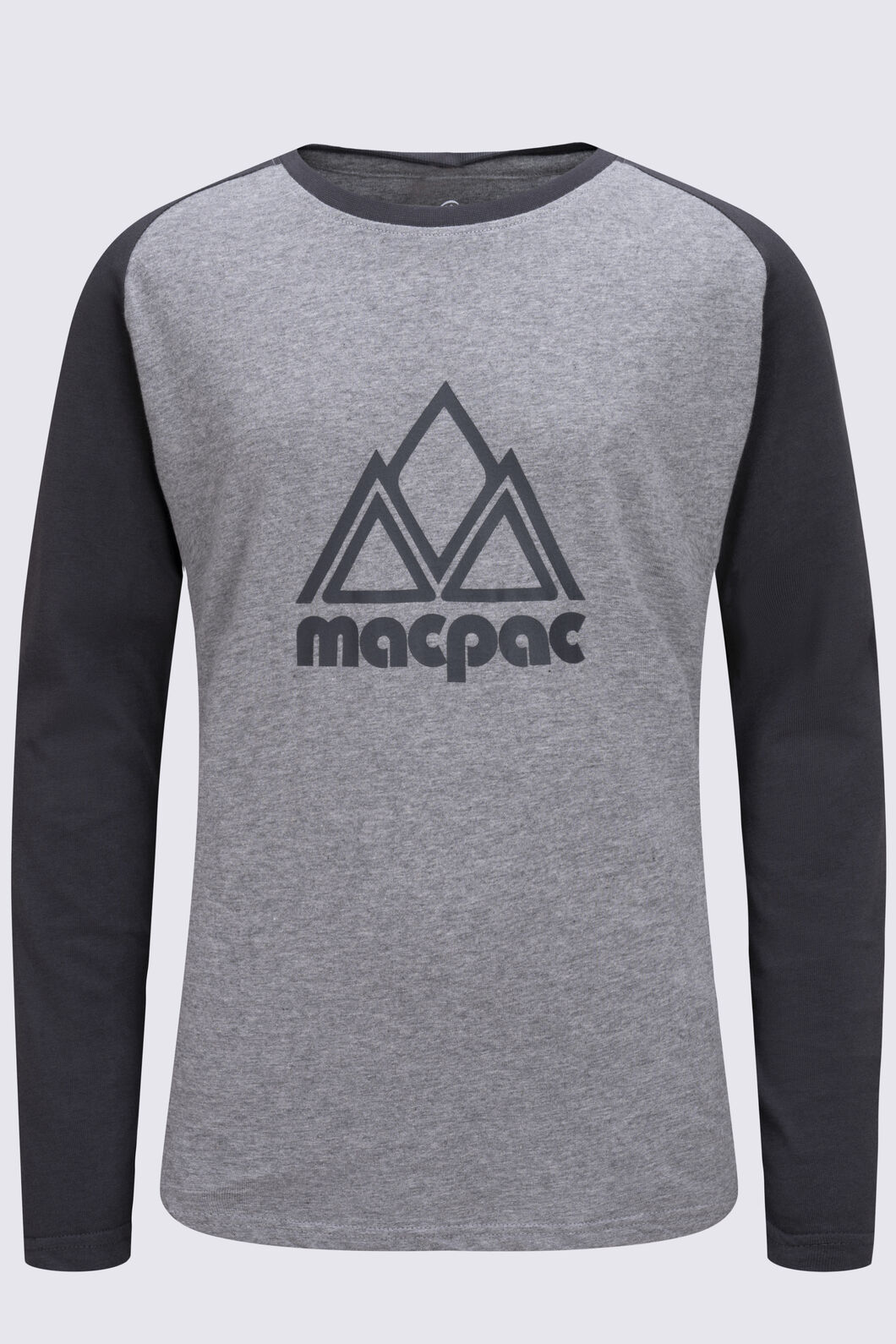 Macpac Kids' Vintage Fairtrade Organic Cotton Long Sleeve T-Shirt, Asphalt/Grey Marle, hi-res
