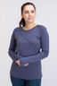 Macpac Women's Ella Merino Long Sleeve T-Shirt, Blue Indigo, hi-res