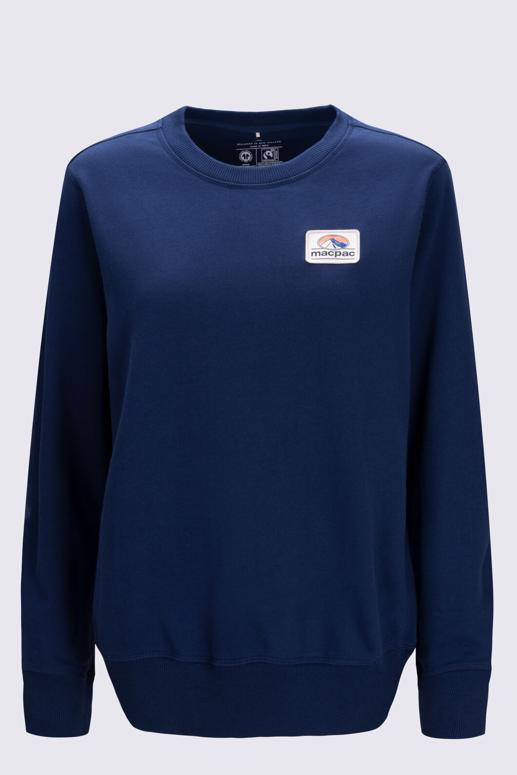 Macpac Women's Fairtrade Organic Cotton Crew, Naval Academy, hi-res