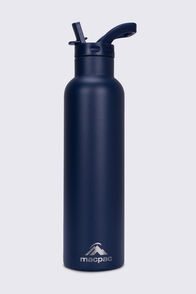 Macpac Insulated Standard Bottle with Straw Lid &mdash; 630ml, Navy, hi-res