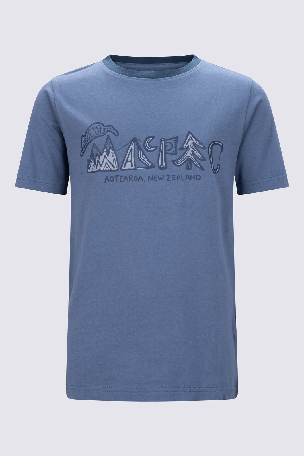 Macpac Kids' Explorer Fairtrade Organic Cotton Short Sleeve T-Shirt, Bering Sea, hi-res