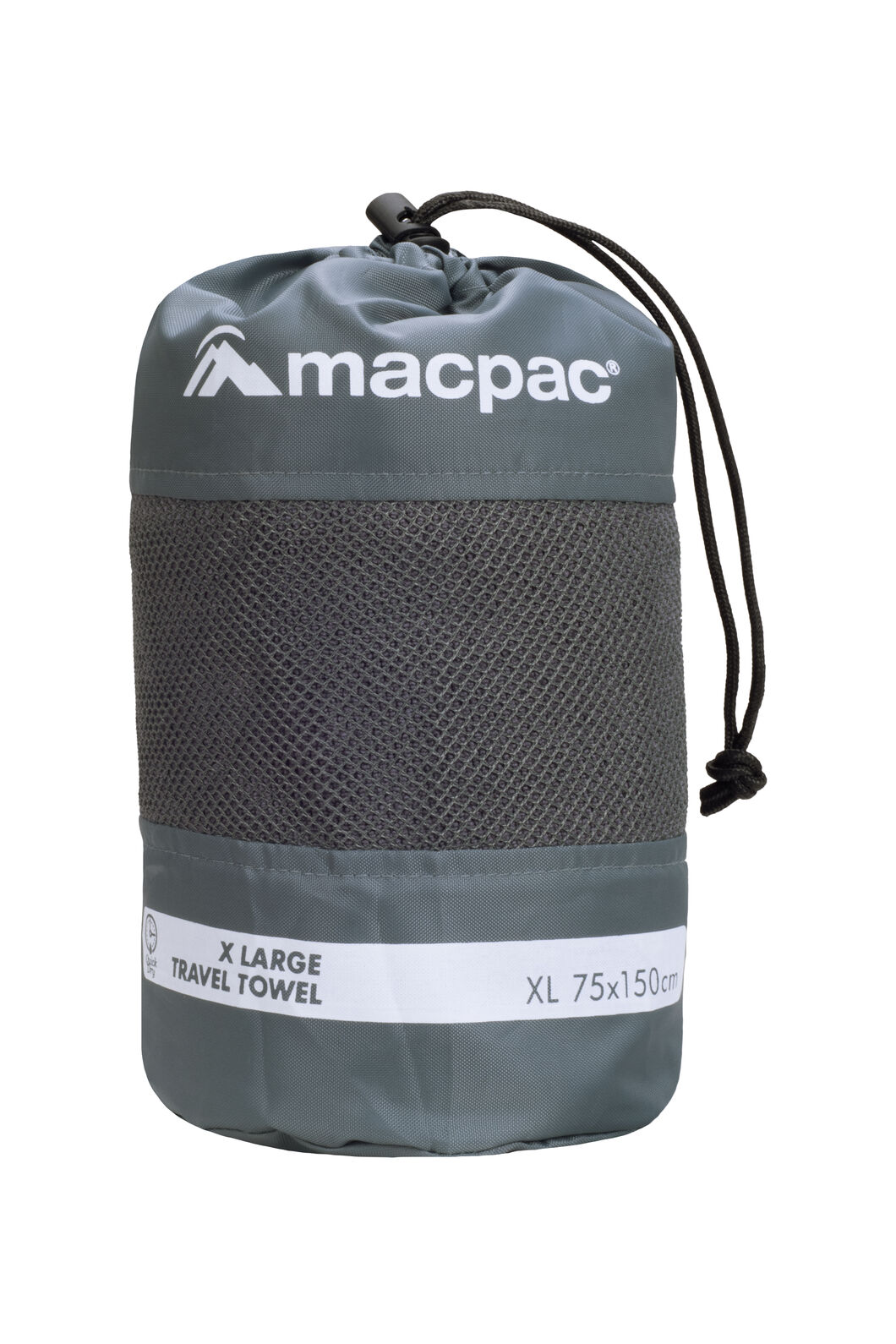 Macpac Travel Towel XL, Black, hi-res