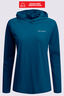 Macpac Women's Trail Long Sleeve Hooded Top, Ink Blue, hi-res
