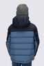 Macpac Kids' Halo Hooded Down Jacket, Black/Bering Sea, hi-res