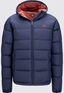 Macpac Men's Halo Hooded Down Jacket ♺, Navy Iris/Red Ochre, hi-res