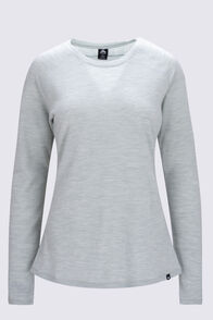 Macpac Women's Ella 180 Merino Long Sleeve T-Shirt, Aqua Grey Marle, hi-res