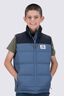 Macpac Kids' Halo Down Vest, Black/Bering Sea, hi-res
